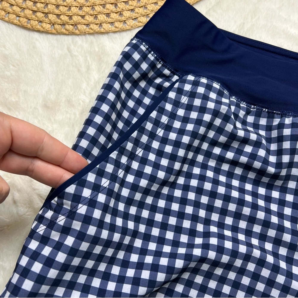 Lands' End Gingham Swim Shorts - Picture 2 of 6